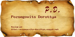 Pozsegovits Dorottya névjegykártya